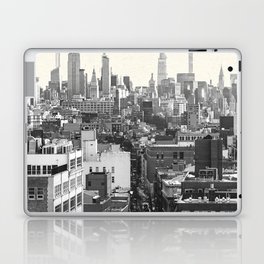 New York City | Manhattan Skyline | Black and White Travel Photography Minimalism Laptop Skin