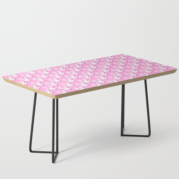 Adorable Bunny Pink Background Pattern Coffee Table