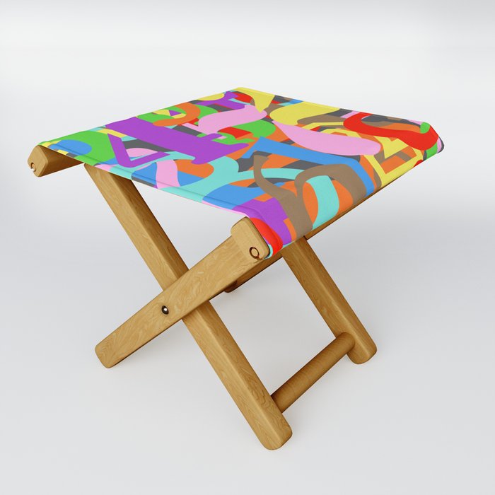 Paint Numbers by Numbers Typography Folding Stool