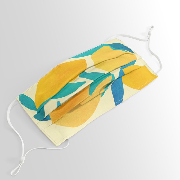 Mangoes Tropical Fruit Illustration Face Mask by Modern Tropical