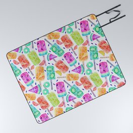 Watercolor Fruitsicles - Pattern - Cool Tones Picnic Blanket