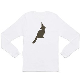 Halloween Black Cat Pattern Long Sleeve T-shirt