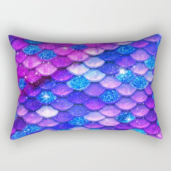 Mermaid Bubblegum Scales Rectangular Pillow