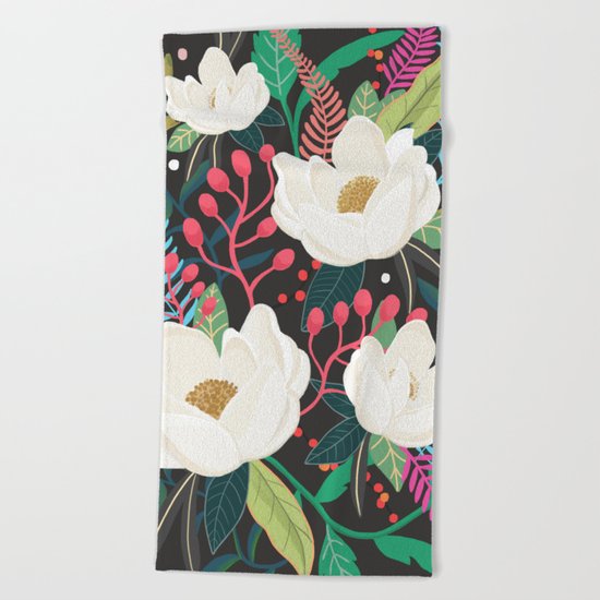 The Garden of Alice, flower, floral, blossom art print Beach Towel