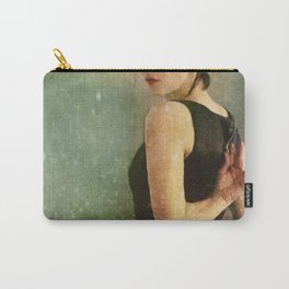 Undress Carry-All Pouch | Dress, Dreamy, Portrait, Painterly, Undressing, Green, Black, Bedroomart, Surreal, Color 