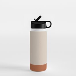 Minimalist Solid Color Block 1 in Putty and Clay Water Bottle | Tones, Graphicdesign, Pattern, Solid, Color Block, Simple, Taupe, Colorblock, Colors, Clay 