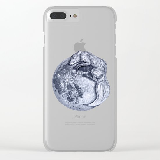 Blue Moon Fox Clear iPhone Case