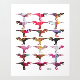 Dinomania Collage oils Art Print | Pop Art, Pattern, Collage, Animal 