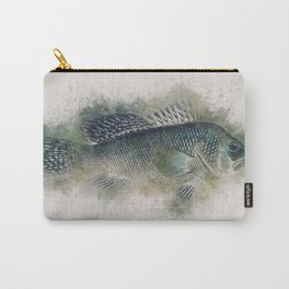 Sea Bass Watercolor Art for the Fishing Lovers and Anglers / Gifts for Fisherman Carry-All Pouch