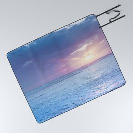Sea Sky Sunset Picnic Blanket