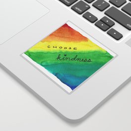 Choose Kindness Rainbow Watercolor Sticker