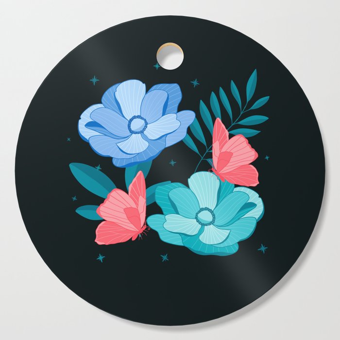Flowers and butterflies Cutting Board