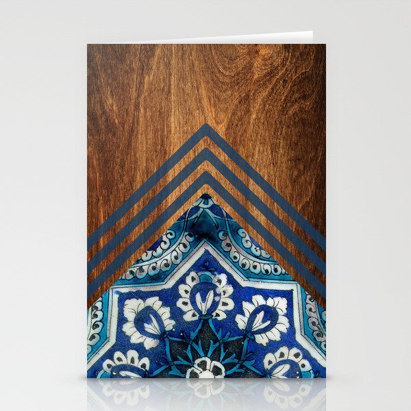 Wood + Moroccan Pattern Stationery Cards