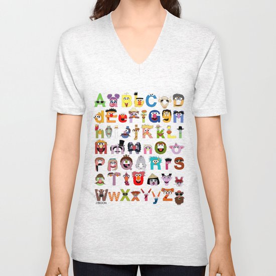 Sesame Street Alphabet Unisex V-Neck