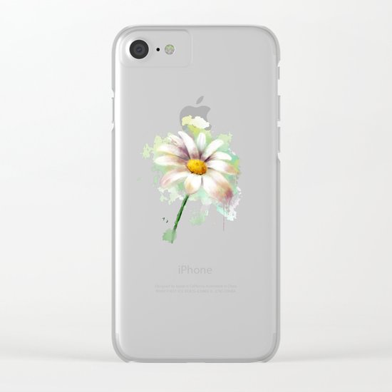 Daisy watercolor - flower illustration Clear iPhone Case