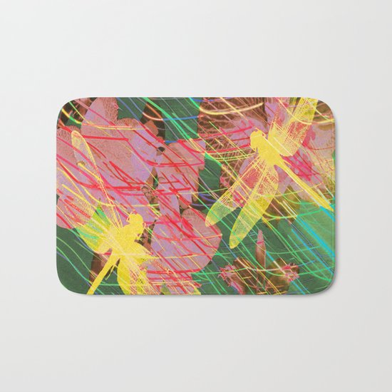 Colorful Dragonflies QY Bath Mat