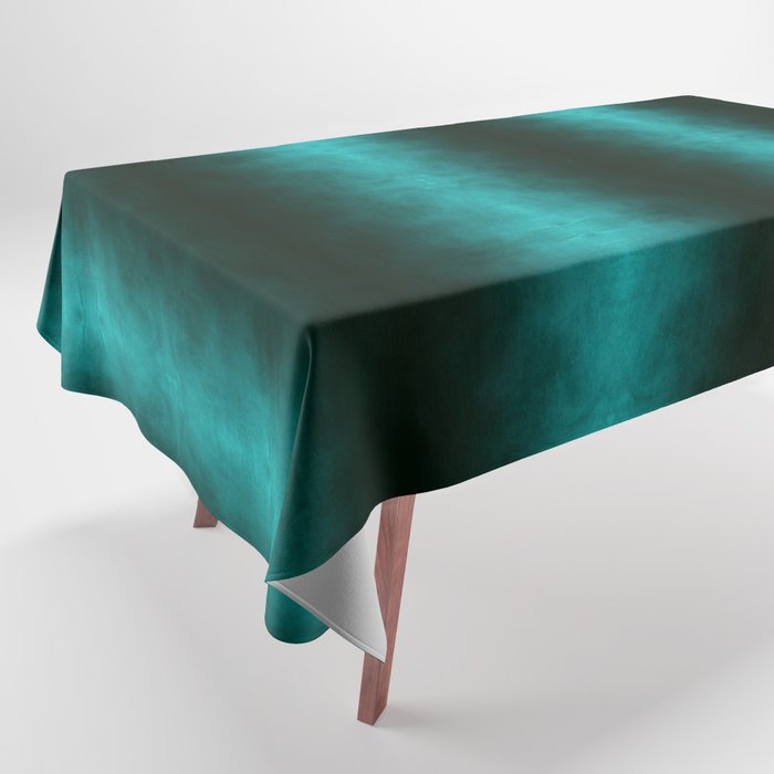 Watercolor Teal Ombré Shibori Tablecloth