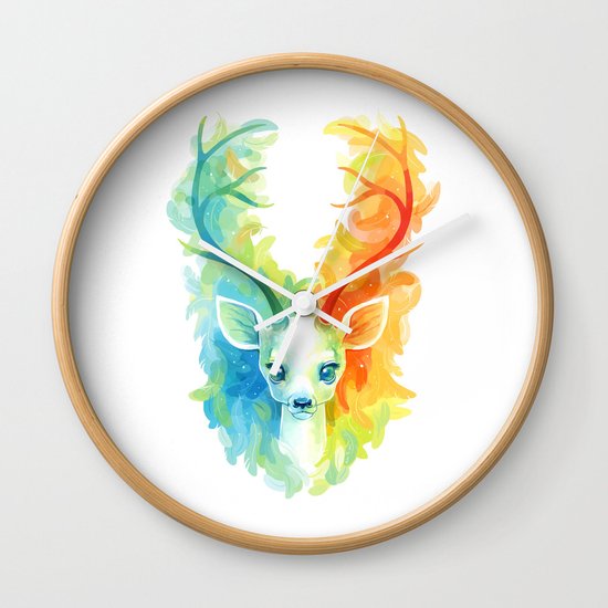 Feather Fawn Wall Clock