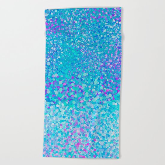 Turquoise fiesta dots Beach Towel