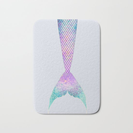 mermaid tail (purple & green) Bath Mat