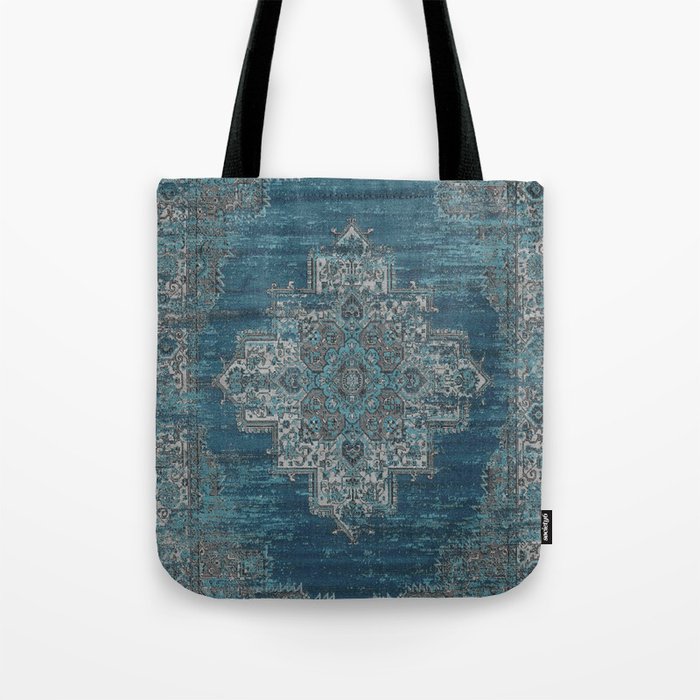 blue oriental vintage rug Tote Bag