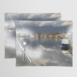 Watercolor Reflections of the Sky in Mystic Connecticut Placemat