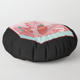 Axolotl Strawberry Milk Cottage Core Japan Axolotl Floor Pillow