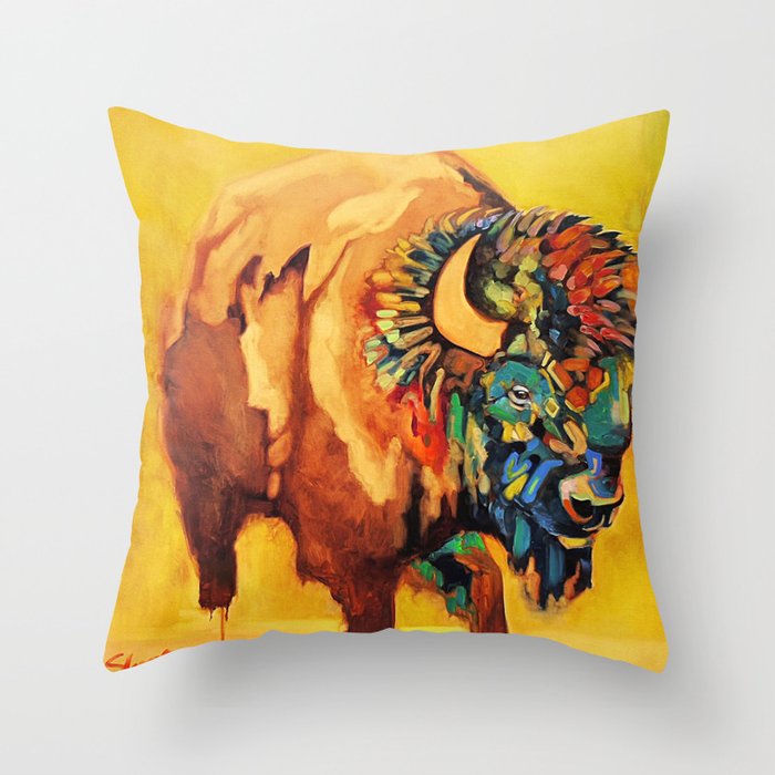 Big Yellow Throw Pillow by Shana Smith Artwork Society6