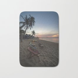 Ko Samui beach portrait Bath Mat | Seascape, Palmtrees, Twilight, Thai, Thailand, Paradise, Beach, Tropical, Sunset, Dusk 