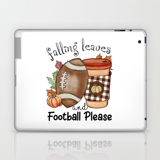 Falling leaves and football fall season Laptop & iPad Skin