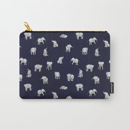 Indian Baby Elephants in Navy Carry-All Pouch