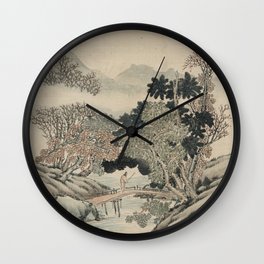 Vintage Japanese Landscape Painting Wall Clock