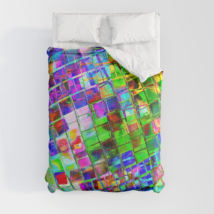 Psychedelic Planet Disco Ball Comforter