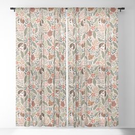 Lovely dogs and flowers print Sheer Curtain