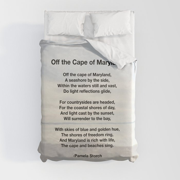 Off the Cape of Maryland Poem Duvet Cover