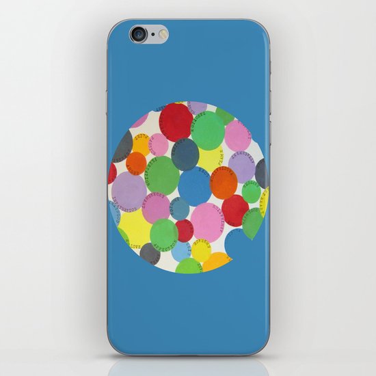 Word Bubbles Blue iPhone Skin