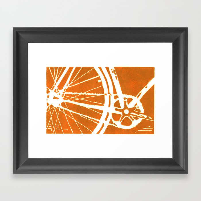 Orange Bike Framed Art Print