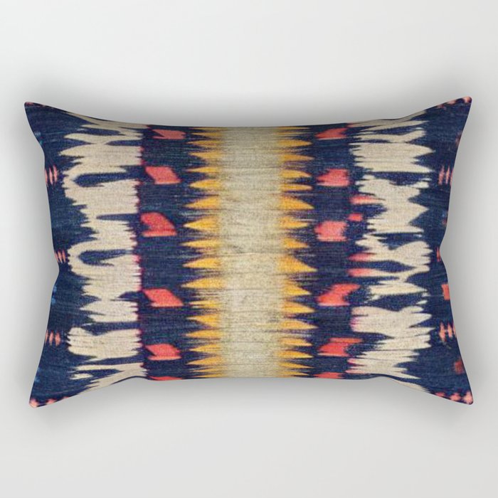 Blue Handcrafted Textile Area Rectangular Pillow