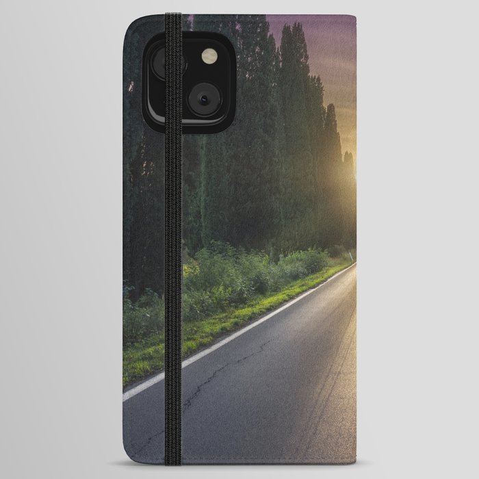 Bolgheri famous cypress trees boulevard. Maremma, Tuscany iPhone Wallet Case