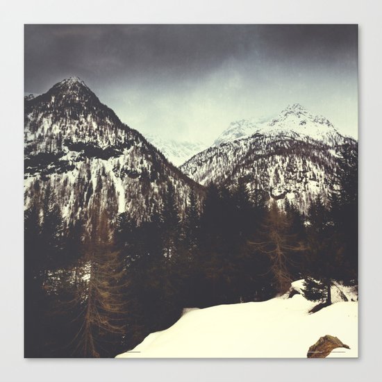 End of Winter in the mountains Canvas Print