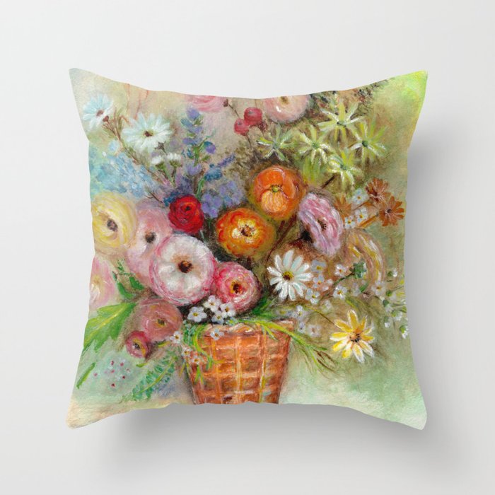 Flowers Throw Pillow