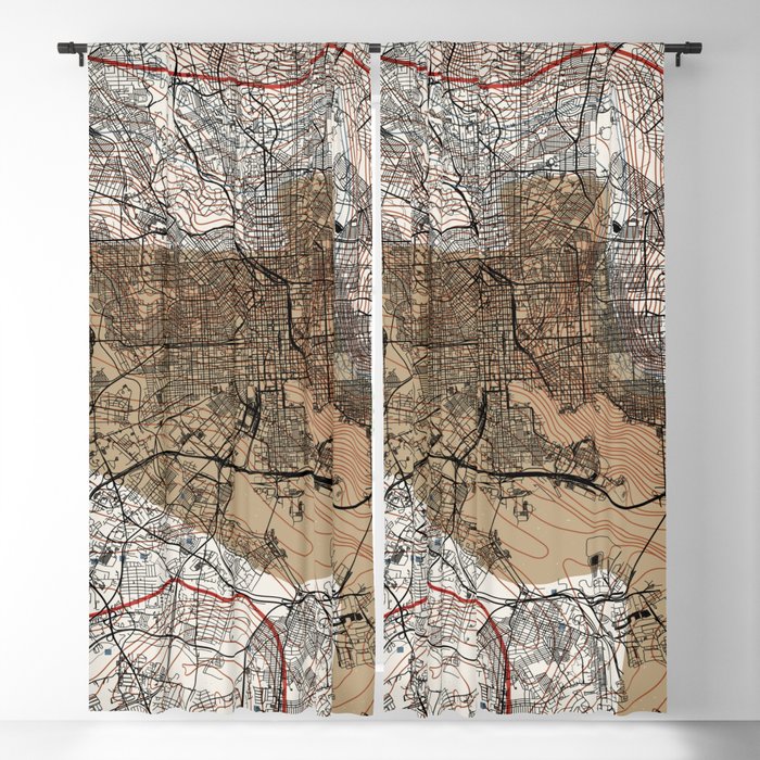 USA, Baltimore City Map Collage Blackout Curtain