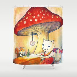 Quiet bar in the forest Shower Curtain