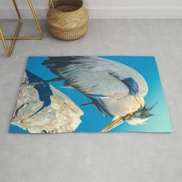 Great blue heron portrait photograph Area & Throw Rug