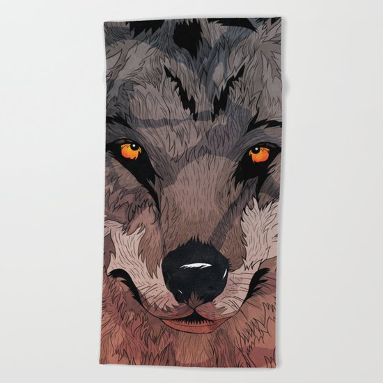 Wolf Mother Beach Towel