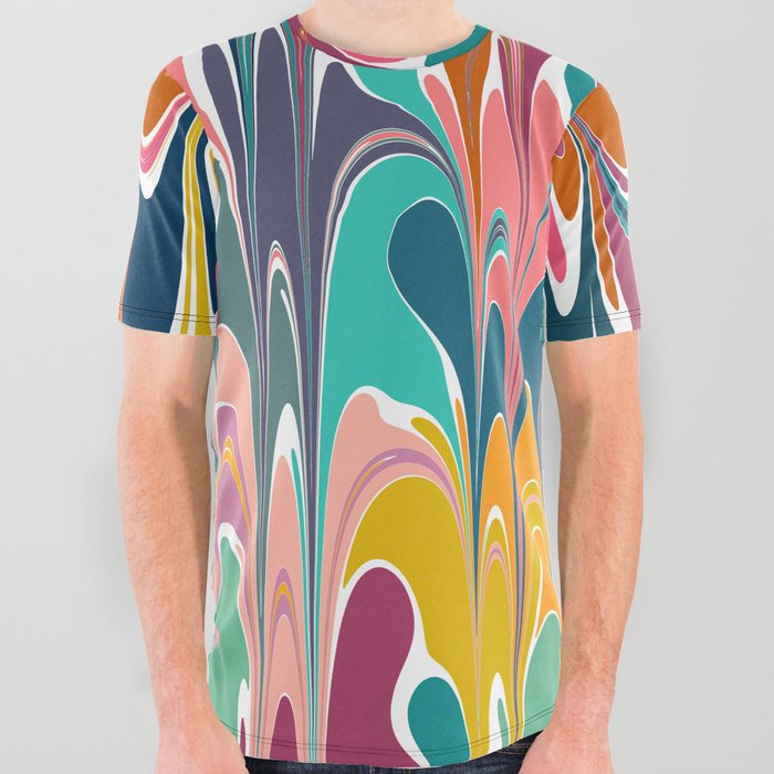 Colorful Abstract Design 12 All Over Graphic Tee By Junejournal