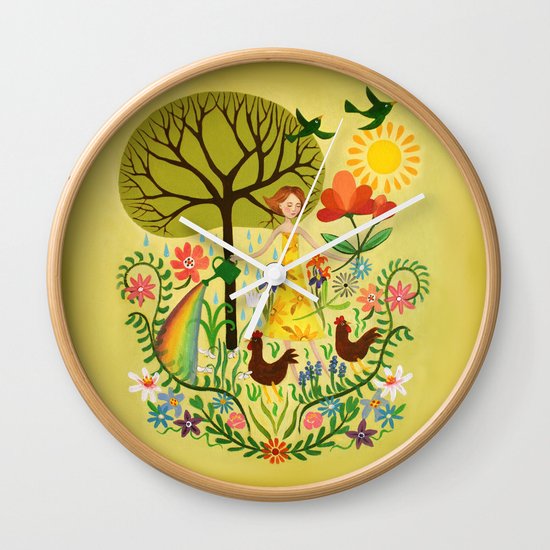 Julia's Garden Wall Clock
