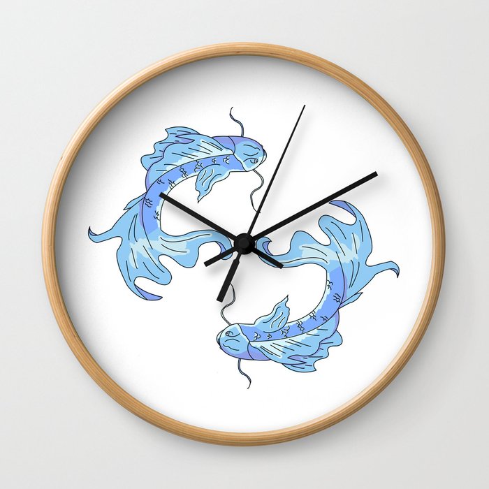 Two koi fish Wall Clock