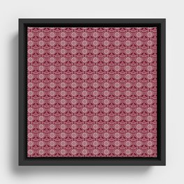 Tribal Pattern in Red Background Framed Canvas
