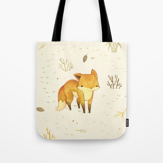 Lonely Winter Fox Tote Bag